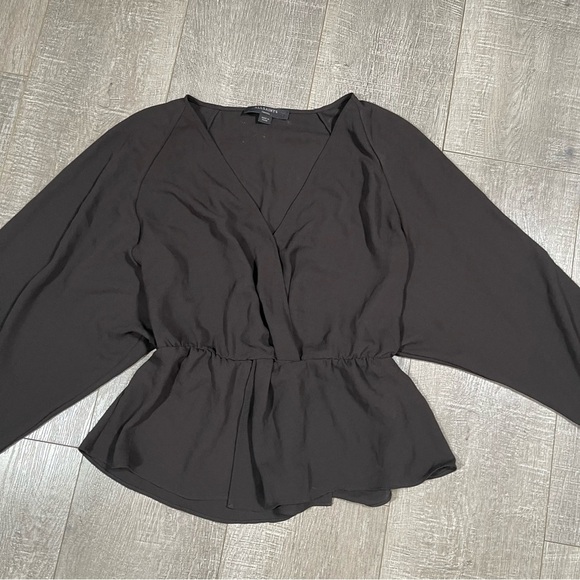 AllSaints Women’s Lasia Top Peplum Black Size S Draped Twist - Picture 3 of 10